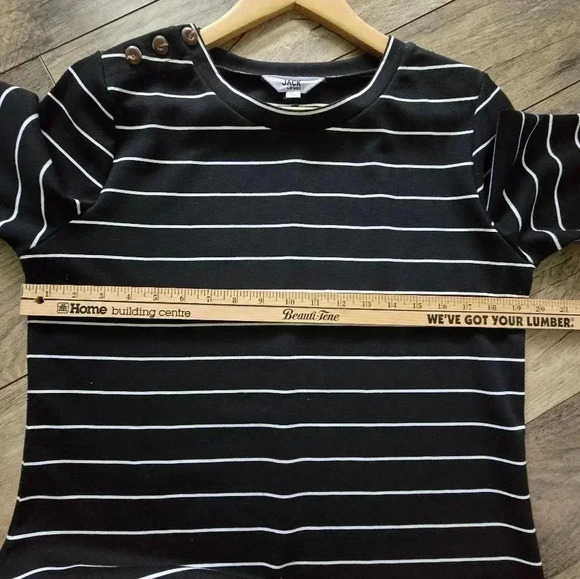 JACK by BB Dakota black and white stripe dress size large, polyester and rayon - Picture 5 of 8